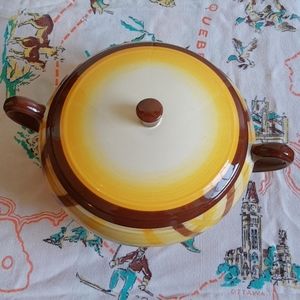 Vintage Vernonware Covered Round Ceramic Casserole